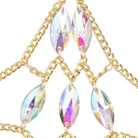 💘 Luxury Metal Body Chain Bra | Eco-Friendly Gold Full Body Jewelry - Picture 5 of 7